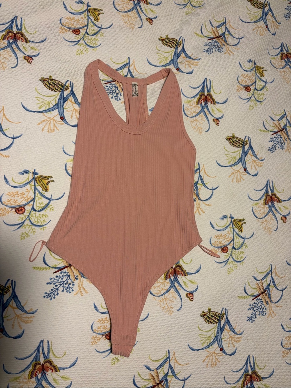 Free People Ribbed Tank Bodysuit - Dusty Rose